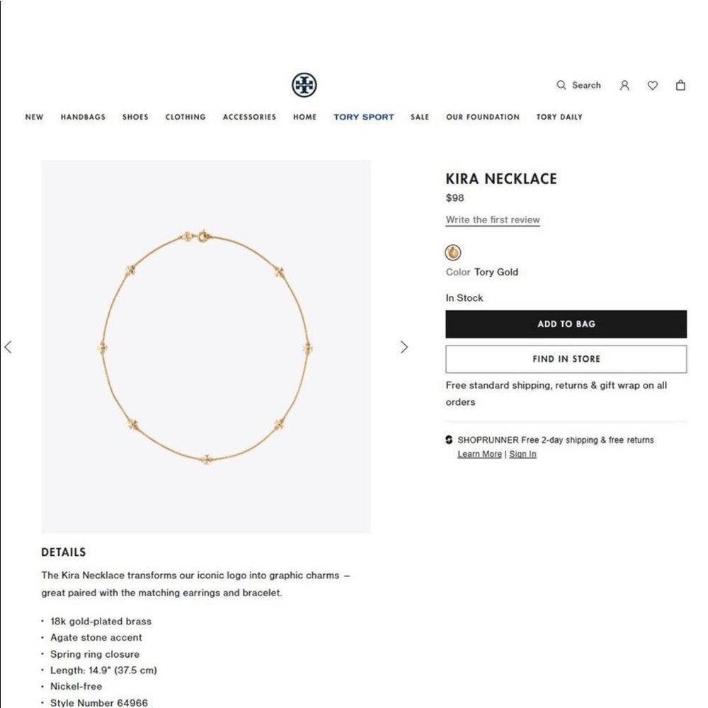 Tory Burch Kira necklace